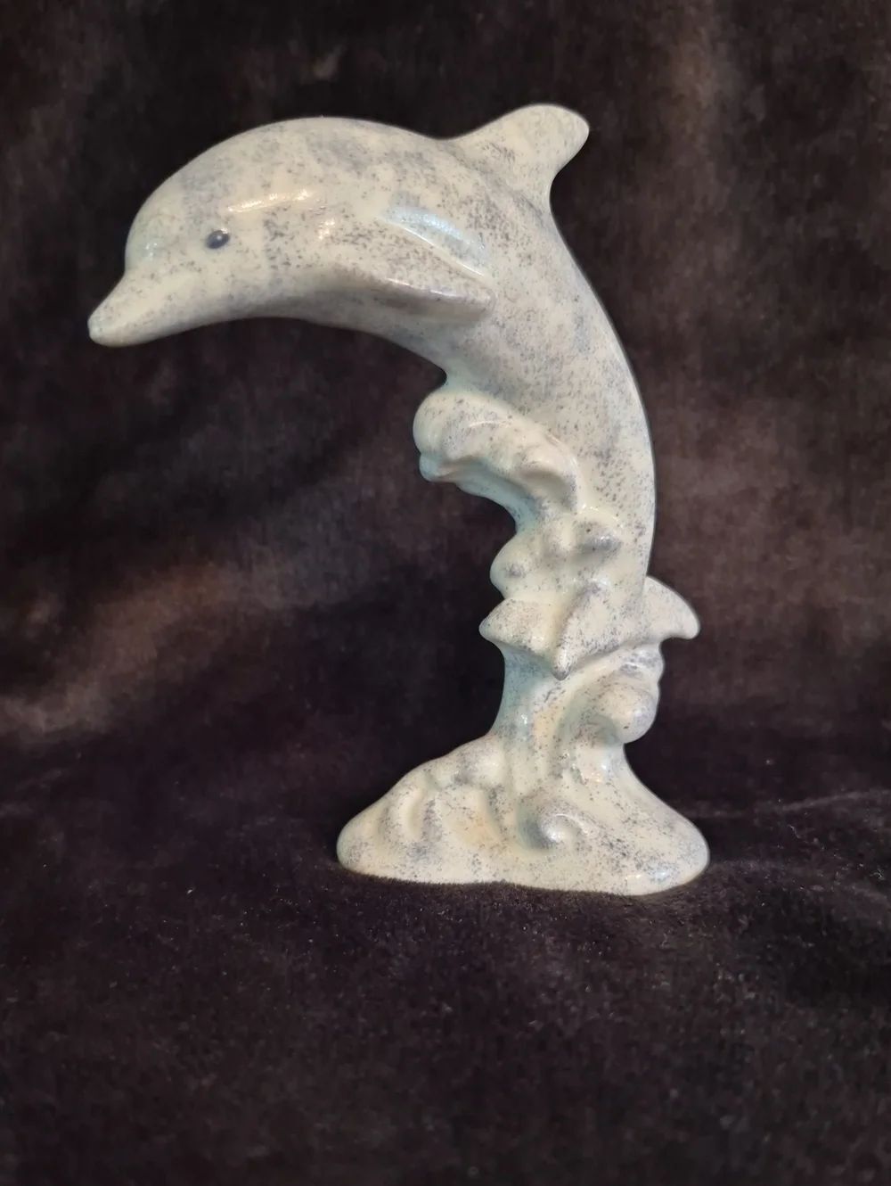 Beautiful Vintage Lenox Blue Spongeware Dolphin Porcelain Figurine
